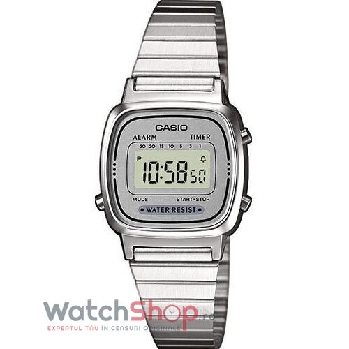 Ceas Casual-Sport Casio RETRO LA-670WEA-7EF Gri de Dama Original cu Comanda Online