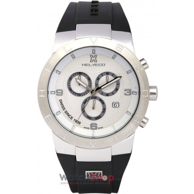 Ceas Casual-Sport Helveco Barbatesc CONSTANCE CHRONO H01652AAA Alb Quartz Original cu Comanda Online