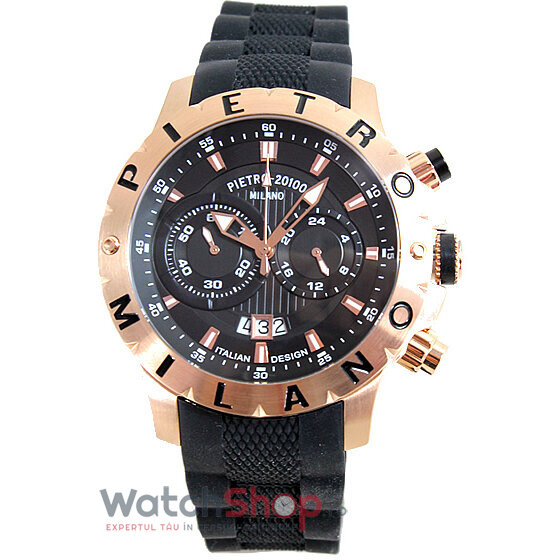 Ceas Casual-Sport Pietro Milano Barbatesc PMK.BRPD.201G Negru Quartz Original cu Comanda Online