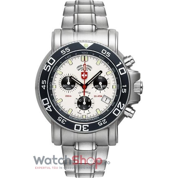 Ceas Casual-Sport Swiss Military Barbatesc NAVY DIVER 1830 Argintiu Quartz Original cu Comanda Online