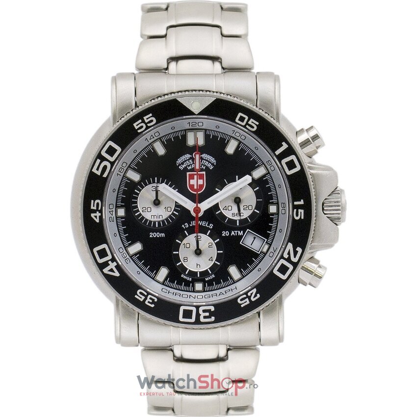 Ceas Casual-Sport Swiss Military Barbatesc NAVY DIVER 1831 Negru Quartz Original cu Comanda Online