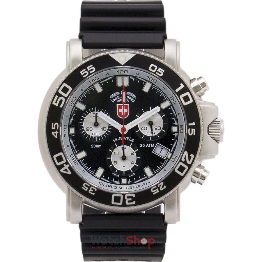 Ceas Casual-Sport Swiss Military Barbatesc NAVY DIVER 18311 Negru Quartz Original cu Comanda Online