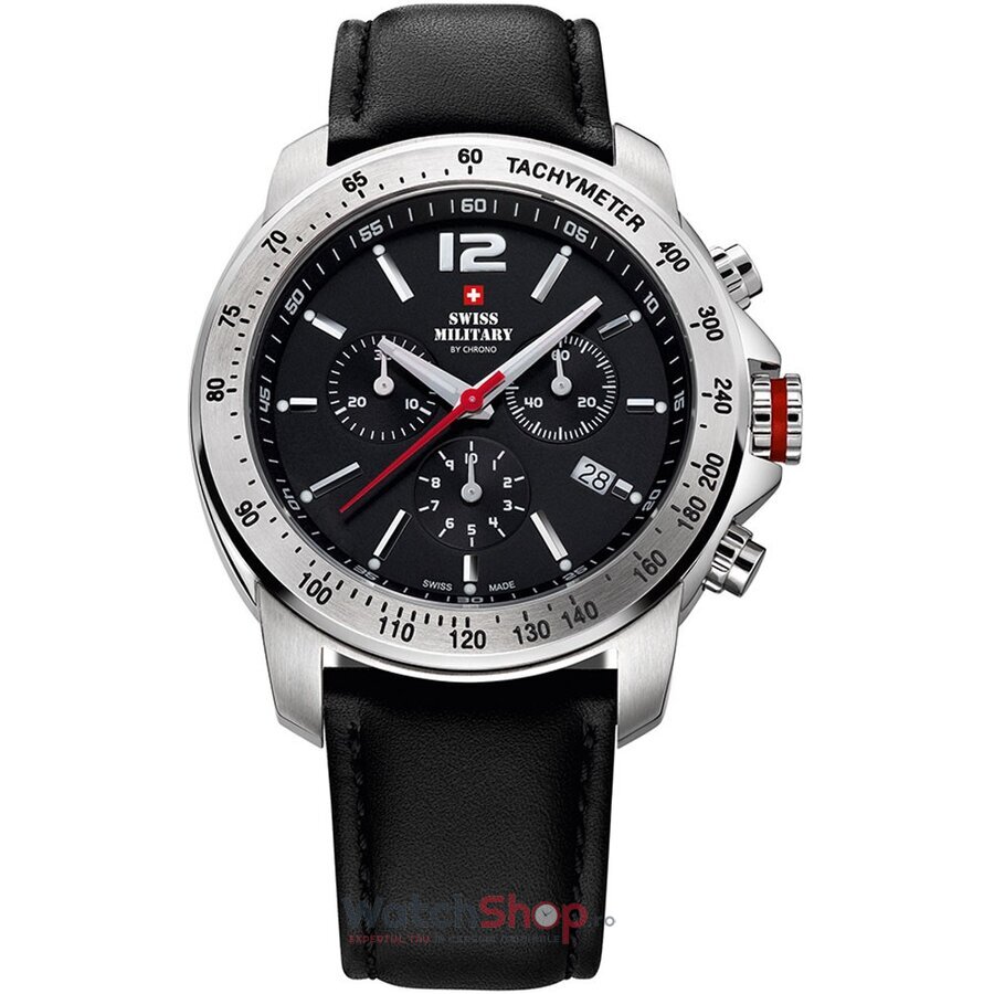 Ceas Casual-Sport Swiss Military Barbatesc by CHRONO SM34033.04 Cronograf Negru Quartz Original cu Comanda Online