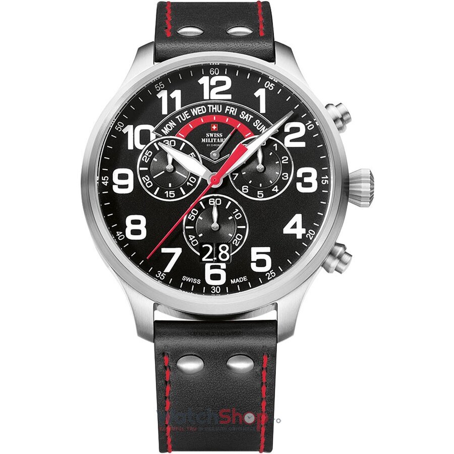 Ceas Casual-Sport Swiss Military Barbatesc by CHRONO SM34038.01 Cronograf Negru Quartz Original cu Comanda Online