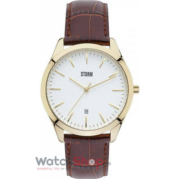 Ceas Casual Storm Barbatesc ORTUS GOLD Alb Quartz Original cu Comanda Online