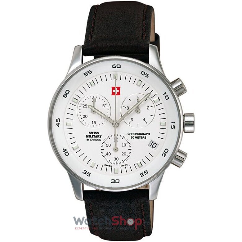 Ceas Casual Swiss Military Barbatesc by CHRONO 17700ST-2L Cronograf Alb Quartz Original cu Comanda Online