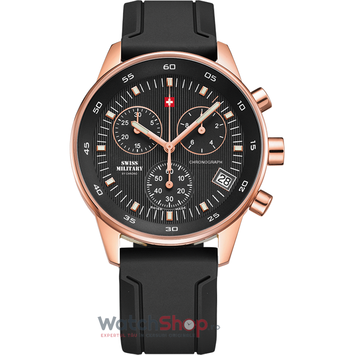 Ceas Casual Swiss Military Barbatesc by Chrono SM30052.07 Chronograf Negru Quartz Original cu Comanda Online