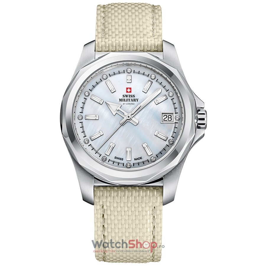 Ceas Casual Swiss Military by Chrono SM34069.05 Alb de Dama Original cu Comanda Online