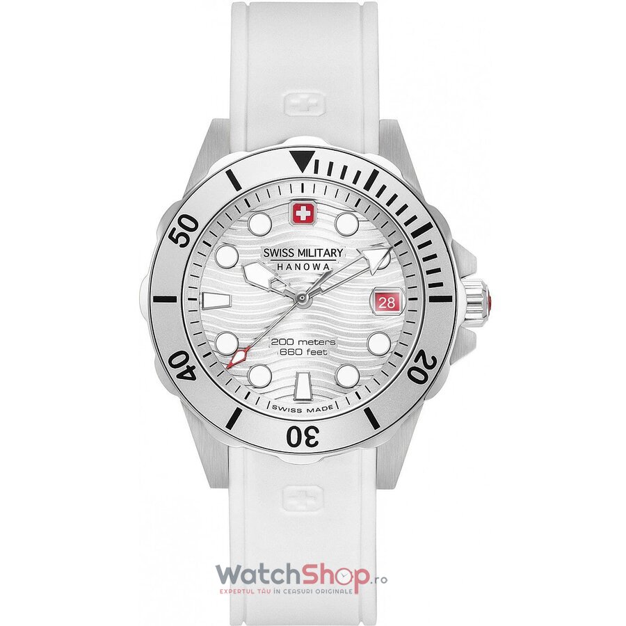 Ceas Casual Swiss Military Hanowa OFFSHORE 06-6338.04.001 Diver Lady Argintiu de Dama Original cu Comanda Online