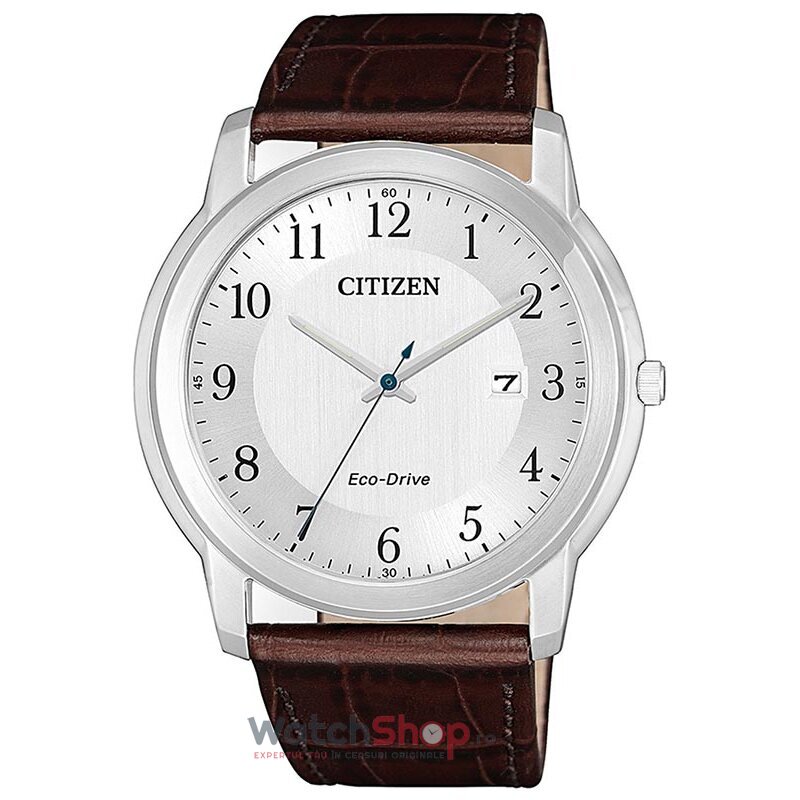 Ceas Citizen Original Barbatesc Casual Argintiu AW1211-12A Eco-Drive cu Comanda Online