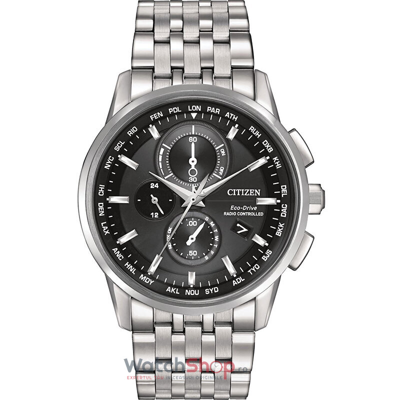 Ceas Citizen Original Barbatesc Casual-Lux Negru AT8110-61E Radio Controlled Eco-Drive cu Comanda Online