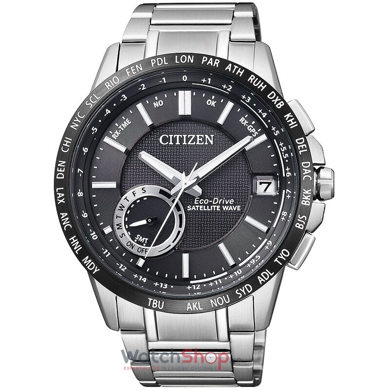 Ceas Citizen Original Barbatesc Lux Negru CC3005-51E Satellite Wave GPS Eco-Drive cu Comanda Online