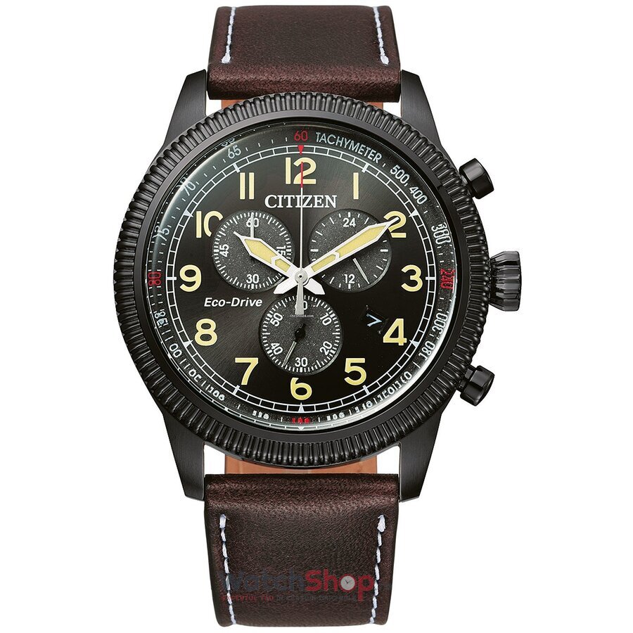 Ceas Citizen Original Barbatesc Sport Negru AT2465-18E Cronograf Eco Drive Eco-Drive cu Comanda Online