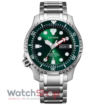 Ceas Citizen Original Barbatesc Sport Verde PROMASTER DIVER’S NY0100-50XE Titanium Automatic cu Comanda Online