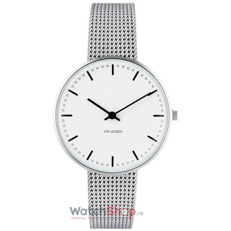 Ceas Dama Arne Jacobsen Casual Alb CITY HALL 53201-1608 Mesh S Original cu Comanda Online