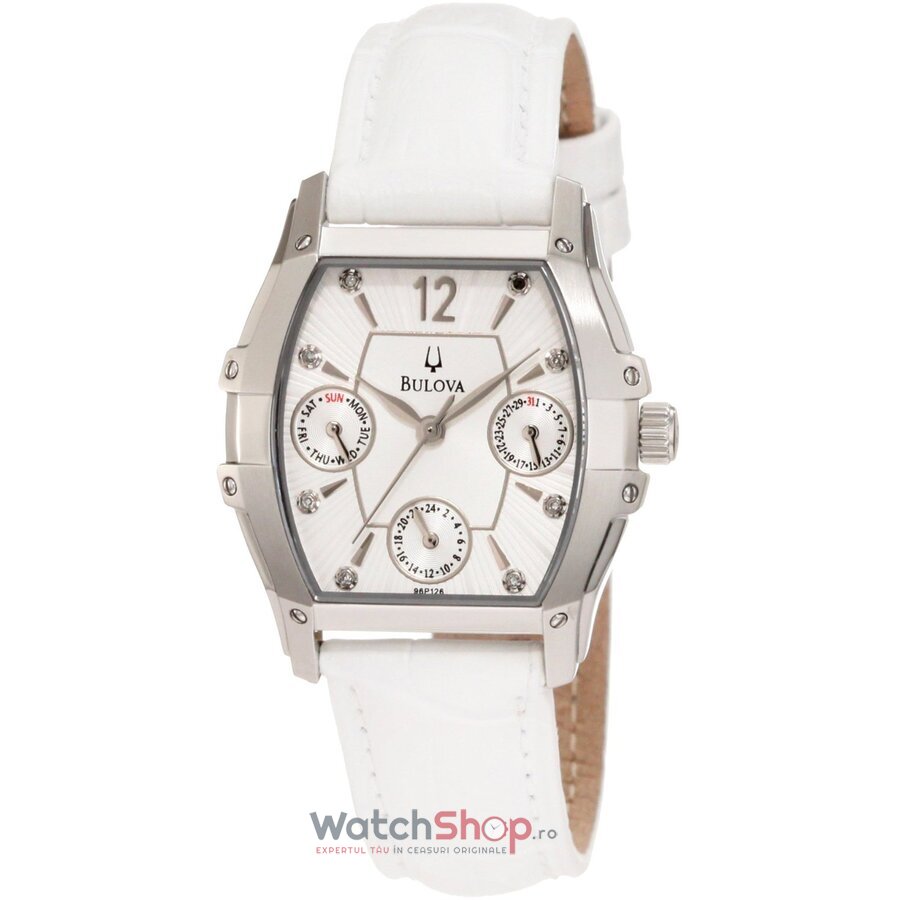 Ceas Dama Bulova Casual Alb DIAMOND 96P126 Wintermoor Original cu Comanda Online