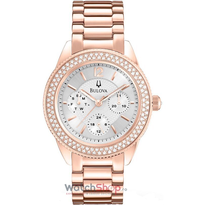 Ceas Dama Bulova Casual Argintiu CRYSTAL 97N101 Original cu Comanda Online