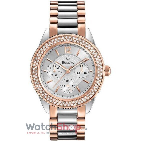 Ceas Dama Bulova Casual Argintiu CRYSTAL 98N100 Original cu Comanda Online