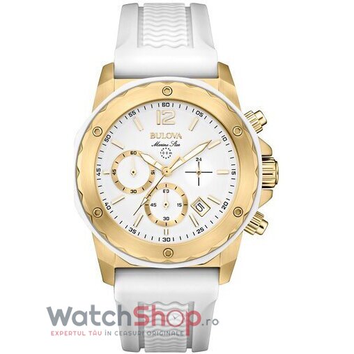 Ceas Dama Bulova Casual-Sport Alb 98M117 Marine Star Original cu Comanda Online