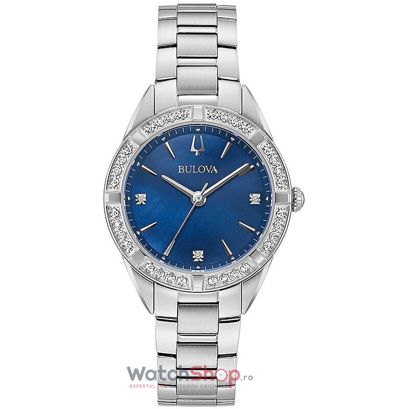 Ceas Dama Bulova Elegant Albastru 96R243 Original cu Comanda Online