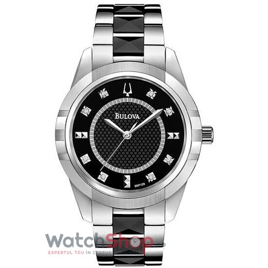 Ceas Dama Bulova Elegant Negru DIAMOND 98P136 Original cu Comanda Online