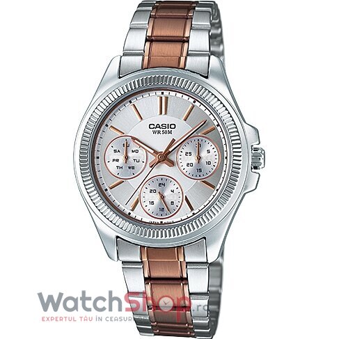 Ceas Dama Casio Casual-Sport Argintiu LTP-2088RG-7AVDF Original cu Comanda Online