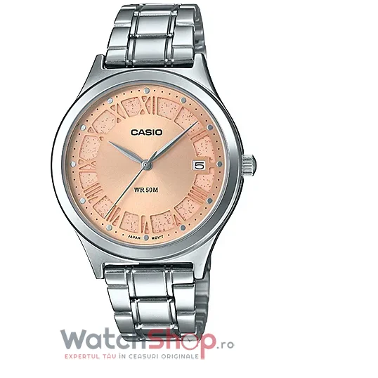 Ceas Dama Casio Elegant Aur roz Dress LTP-E141D-9AVDF Original cu Comanda Online