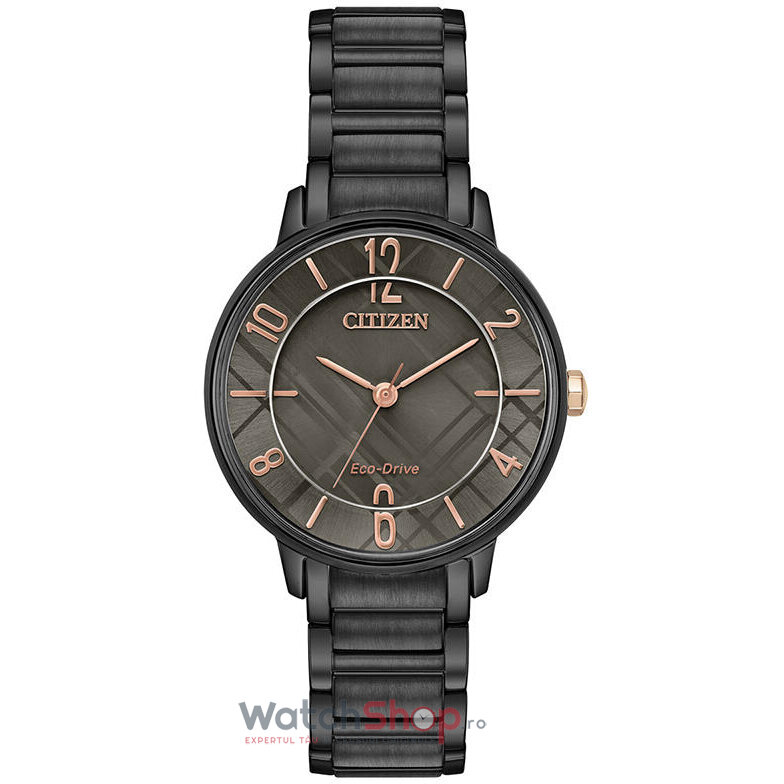 Ceas Dama Citizen Casual Gri inchis ELEGANCE EM0528-82H Original cu Comanda Online