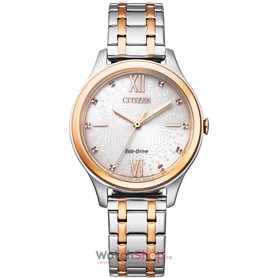 Ceas Dama Citizen Clasic Argintiu EM0506-77A Eco Drive Original cu Comanda Online