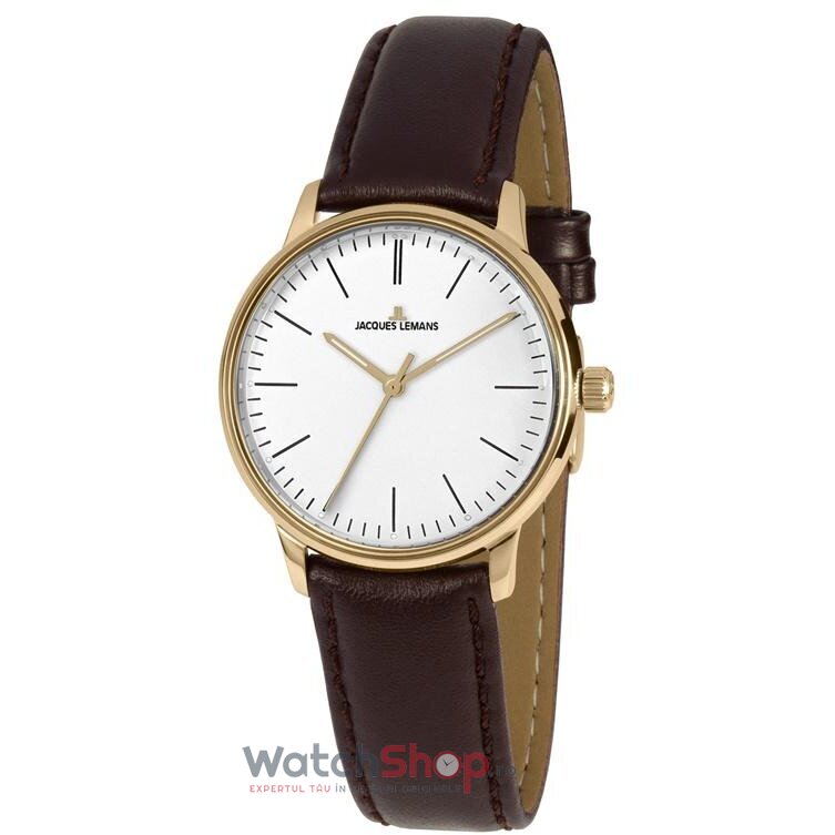 Ceas Dama Jacques Lemans Casual Alb RETRO N-217C Original cu Comanda Online