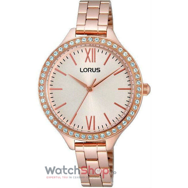 Ceas Dama Lorus by Seiko Casual Aur roz JUST SPARKLE RRS24VX-9 Original cu Comanda Online