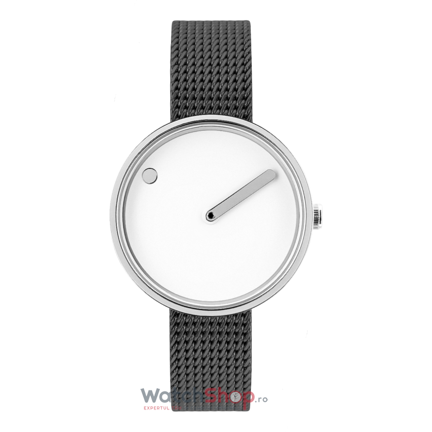 Ceas Dama PICTO Casual Alb 43363-1212 Steel Mesh 30mm Original cu Comanda Online