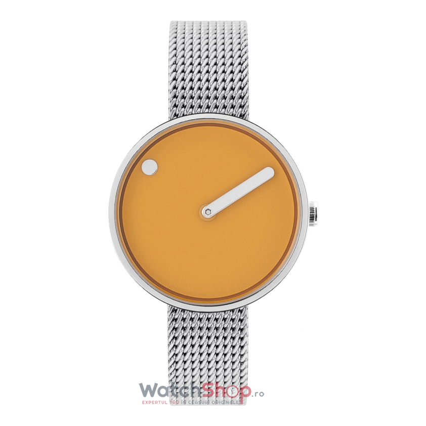 Ceas Dama PICTO Casual Mustar 43353-0812 Steel Mesh 30mm Original cu Comanda Online