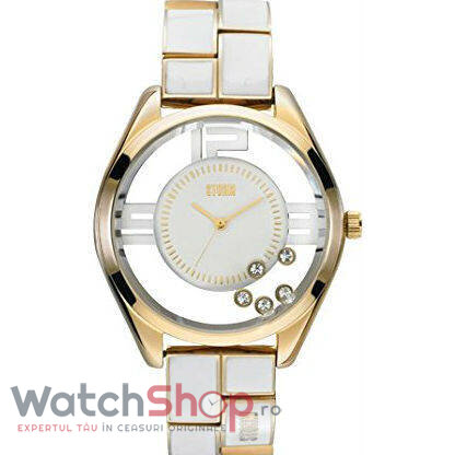 Ceas Dama Storm Casual Alb PIZAZ GOLD WHITE Original cu Comanda Online