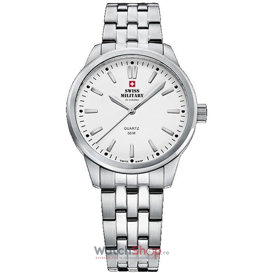 Ceas Dama Swiss Military Elegant Alb by CHRONO SMP36010.02 Original cu Comanda Online