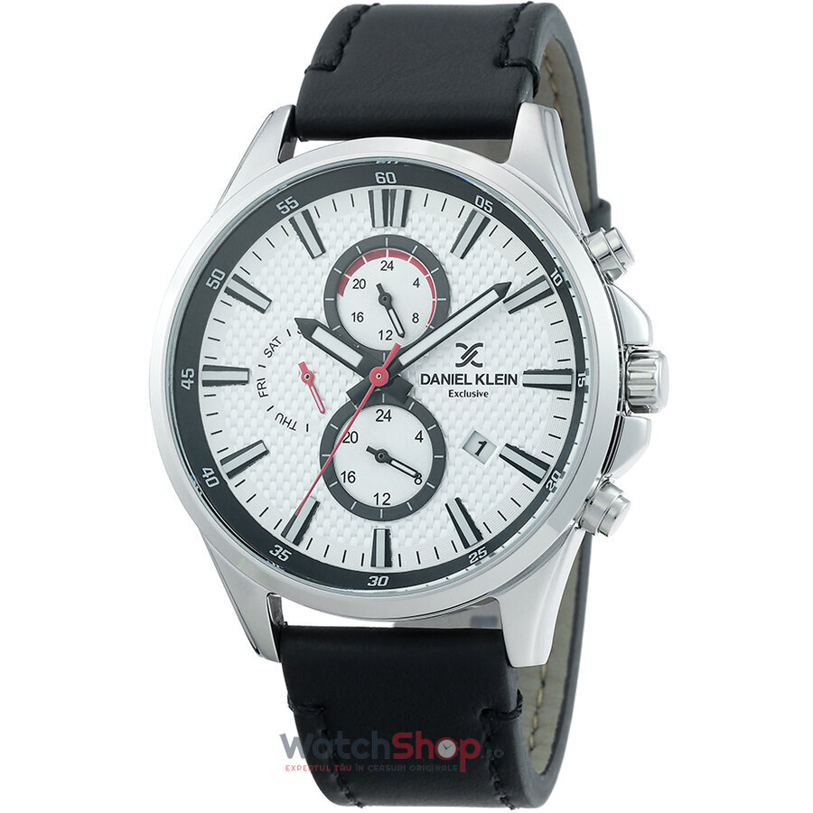 Ceas Daniel Klein Original Barbatesc Casual Alb Argintiu EXCLUSIVE DK.1.12351.1 Quartz cu Comanda Online