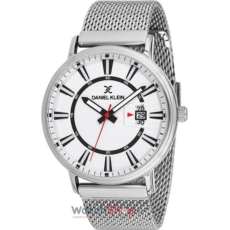 Ceas Daniel Klein Original Barbatesc Casual Alb Argintiu PREMIUM DK12244-1 Quartz cu Comanda Online