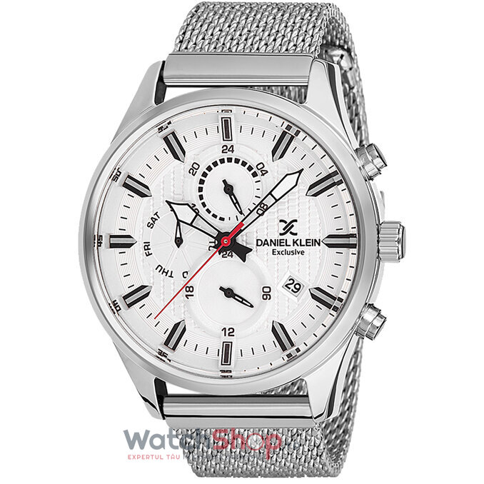 Ceas Daniel Klein Original Barbatesc Casual Alb EXCLUSIVE DK12222-1 Quartz cu Comanda Online