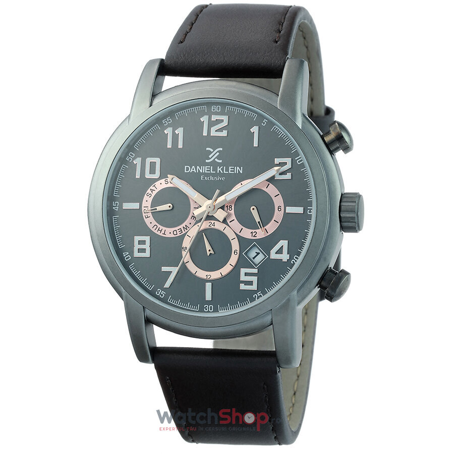 Ceas Daniel Klein Original Barbatesc Casual Antracit EXCLUSIVE DK.1.12361.5 Quartz cu Comanda Online