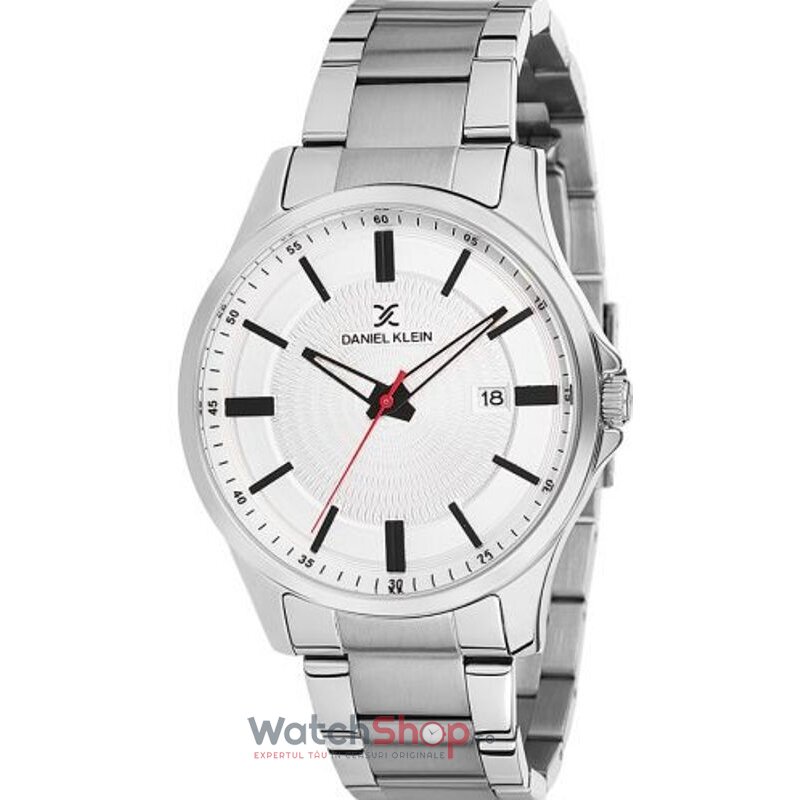 Ceas Daniel Klein Original Barbatesc Elegant Alb Argintiu PREMIUM DK12229-2 Quartz cu Comanda Online