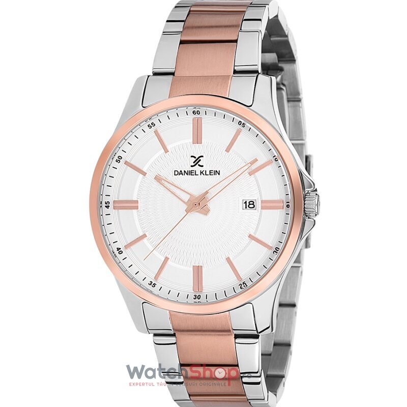 Ceas Daniel Klein Original Barbatesc Elegant Alb Argintiu PREMIUM DK12229-5 Quartz cu Comanda Online