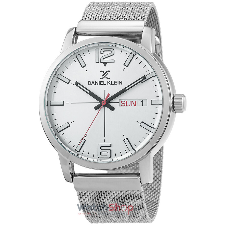 Ceas Daniel Klein Original Barbatesc Elegant Argintiu PREMIUM DK.1.12370.1 Quartz cu Comanda Online