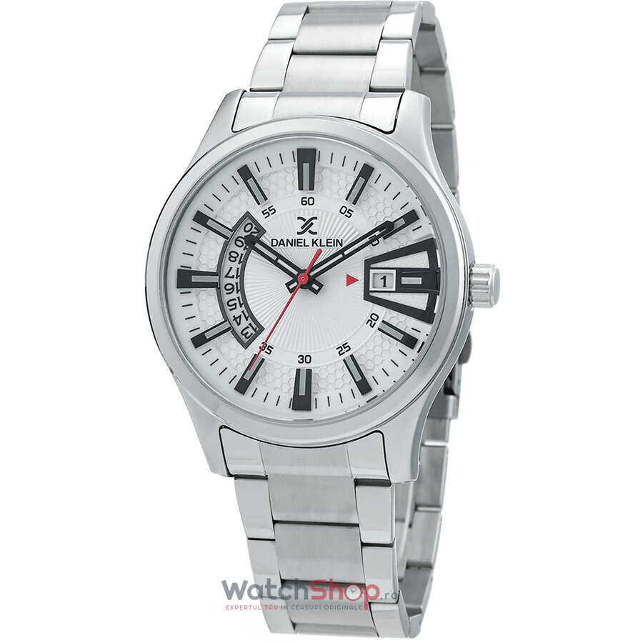 Ceas Daniel Klein Original Barbatesc Fashion Argintiu PREMIUM DK.1.12313.1 Quartz cu Comanda Online