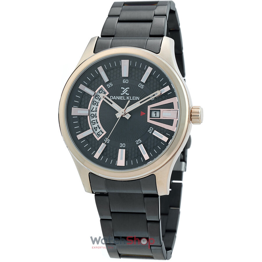 Ceas Daniel Klein Original Barbatesc Fashion Negru PREMIUM DK.1.12313.4 Quartz cu Comanda Online