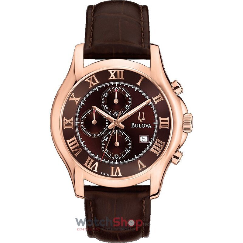 Ceas Elegant Bulova Barbatesc DRESS 97B120 Maro Quartz Original cu Comanda Online