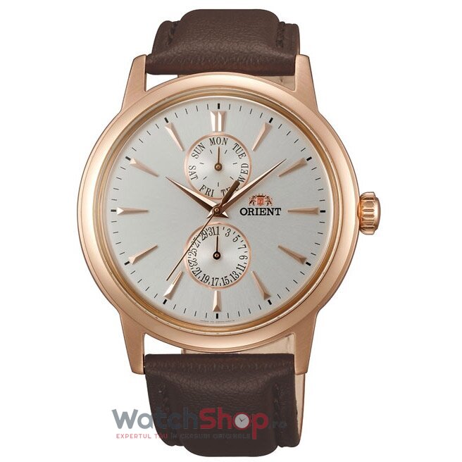 Ceas Elegant Orient Barbatesc DESIGN UW00002W Argintiu Quartz Original cu Comanda Online