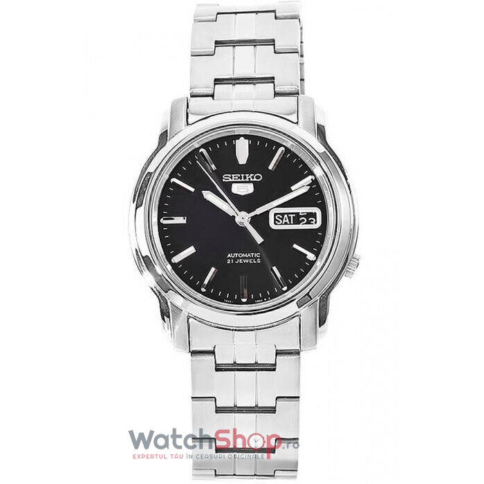 Ceas Elegant Seiko Barbatesc SNKK71K1 SEIKO 5 Negru Automatic Original cu Comanda Online