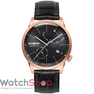 Ceas Elegant Zeppelin Barbatesc FLATLINE 7368-2 Negru Automatic Original cu Comanda Online