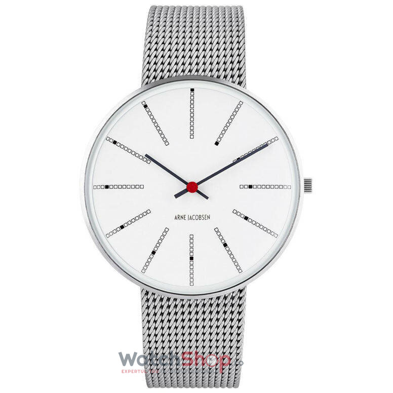 Ceas Fashion Arne Jacobsen Barbatesc BANKERS 53102-2008 Mesh Alb Quartz Original cu Comanda Online