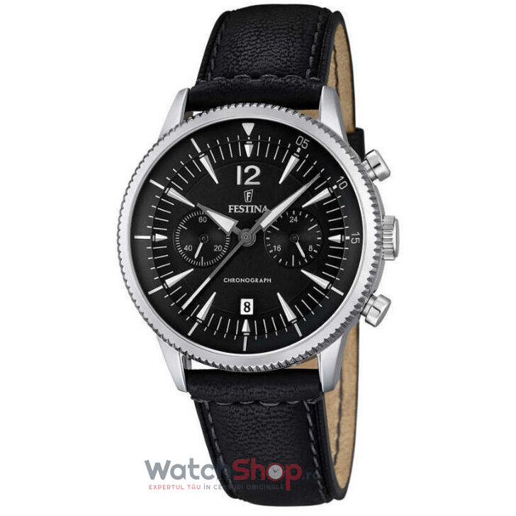 Ceas Festina Original Barbatesc Casual Negru F16870/4 Cronograf Quartz cu Comanda Online